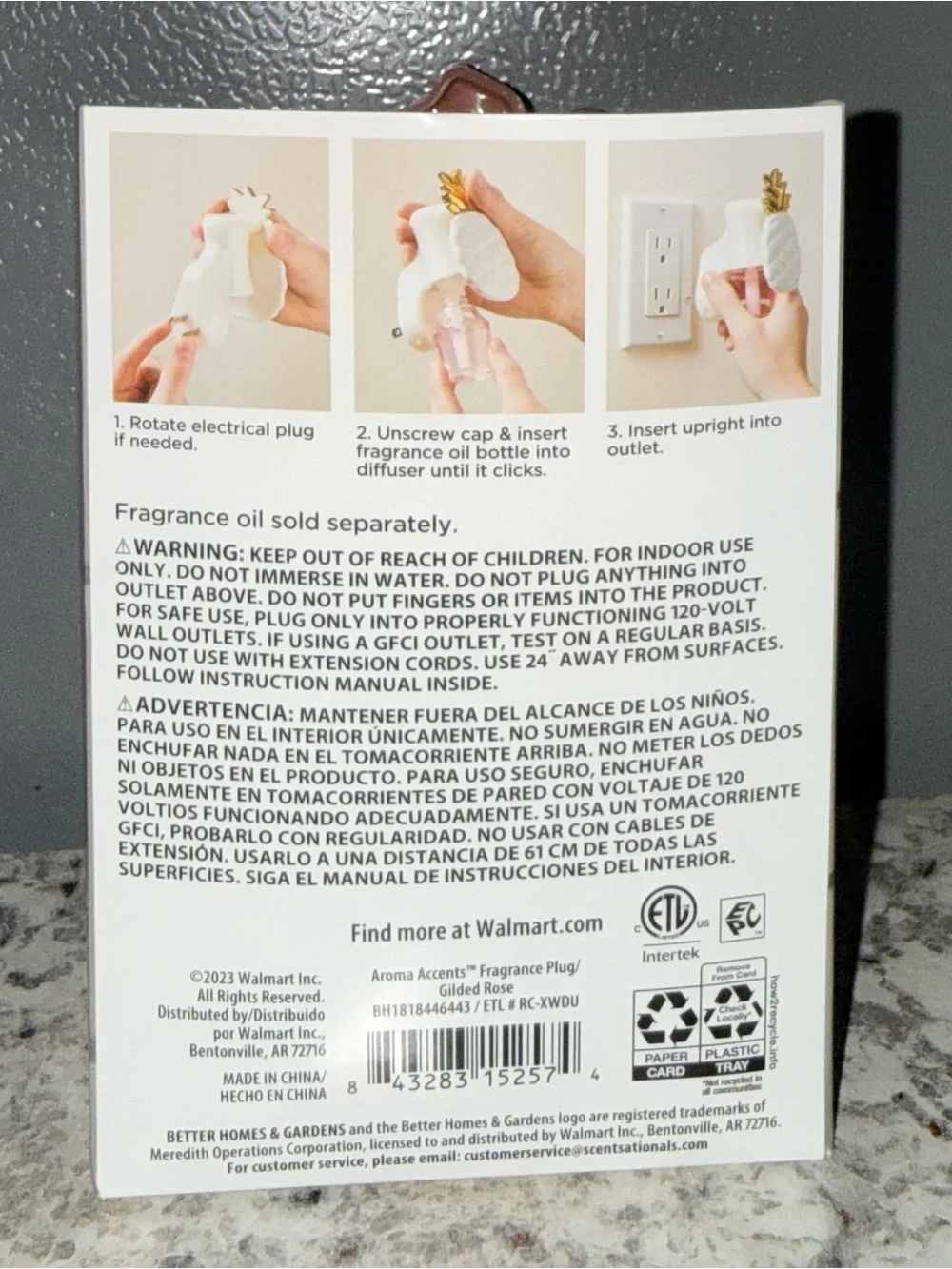 Better Homes And Gardens Peach Gilded Rose Fragrance Plug-In Accent